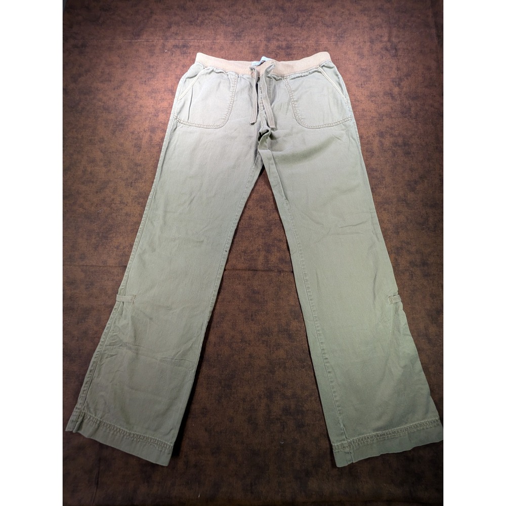 Old Navy Khaki Taupe Ribbed Flex Waist Cotton Low Rise Convertible Capri Pants S - Picture 4 of 7